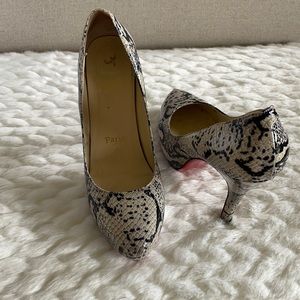 Christian Louboutin python skim pumps